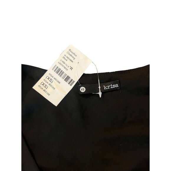 krisa Smocked Surplice Dress in Black XSmall New Womens Mini Long Sleeve - Picture 8 of 9